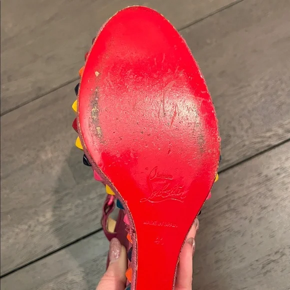 Christian Louboutin Cataclou Espadrille Wedge Sandals - Picture 5 of 11